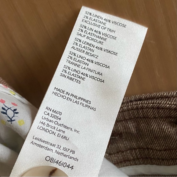 Anthropologie Linen Low Rise Wide Leg Pants brown tan - Picture 11 of 13